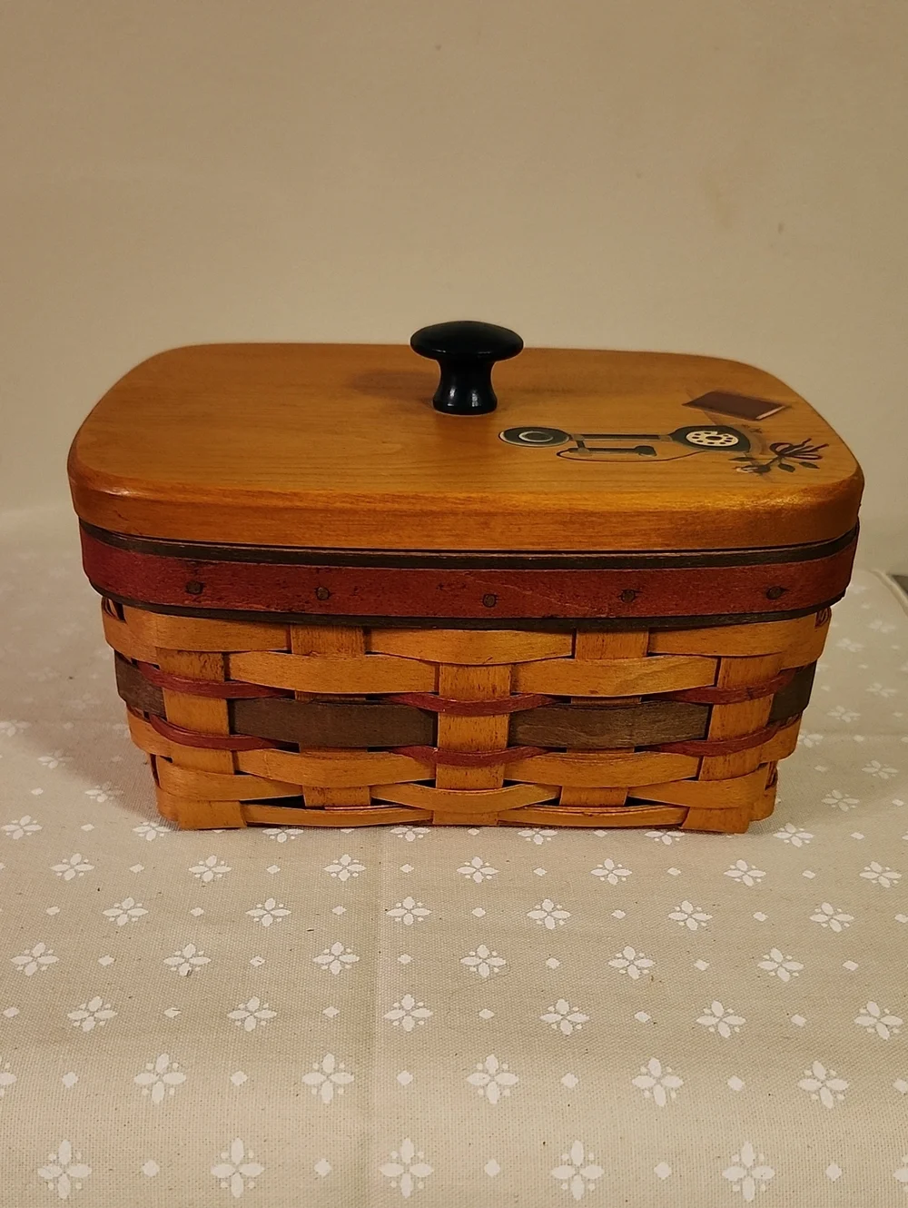 Longaberger Father's Day Address Basket With Painted Lid